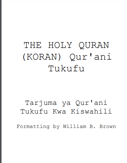 Kiswahili Quran Translation Download Pdf